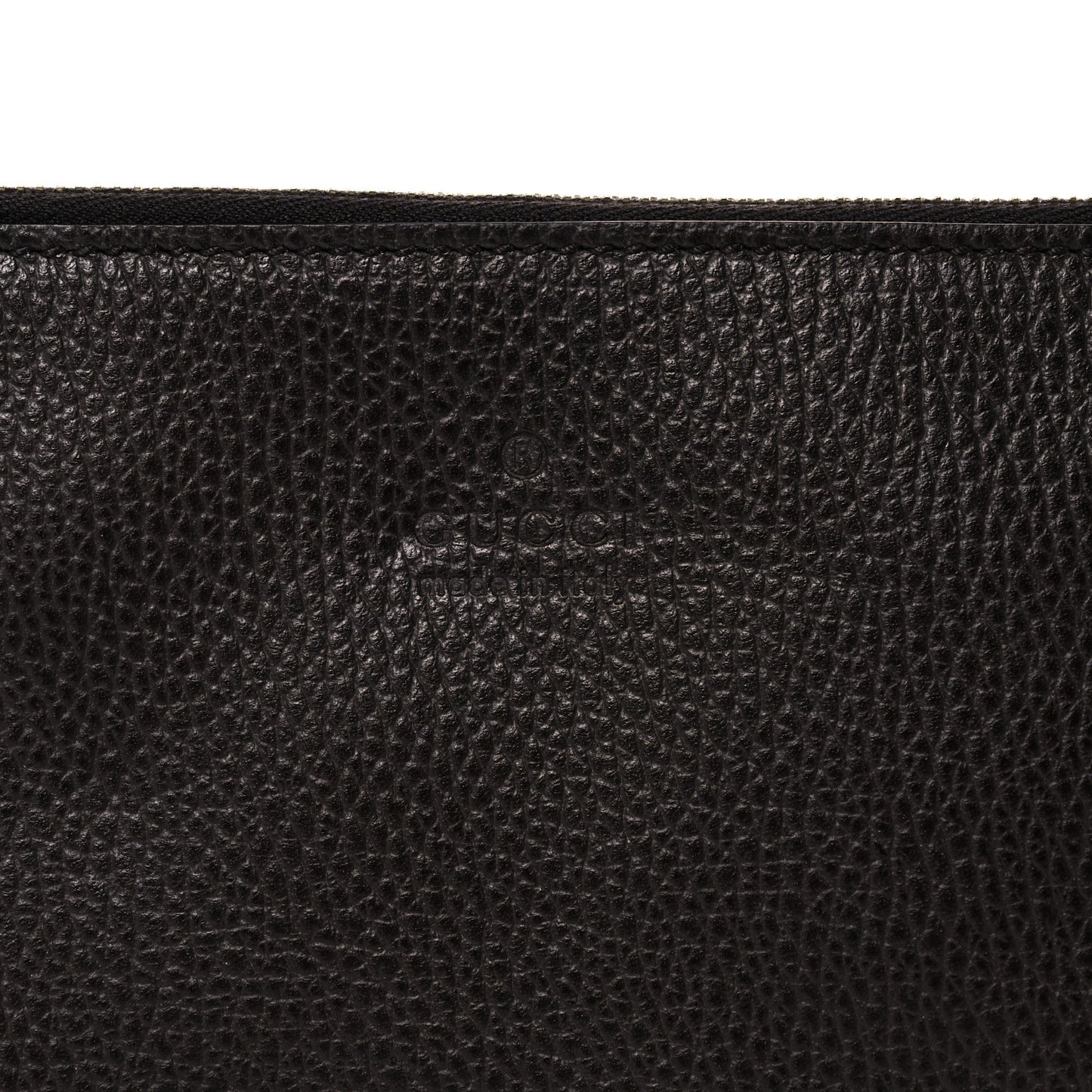 Pebbled Calfskin Large Bamboo Clutch Dark Brown