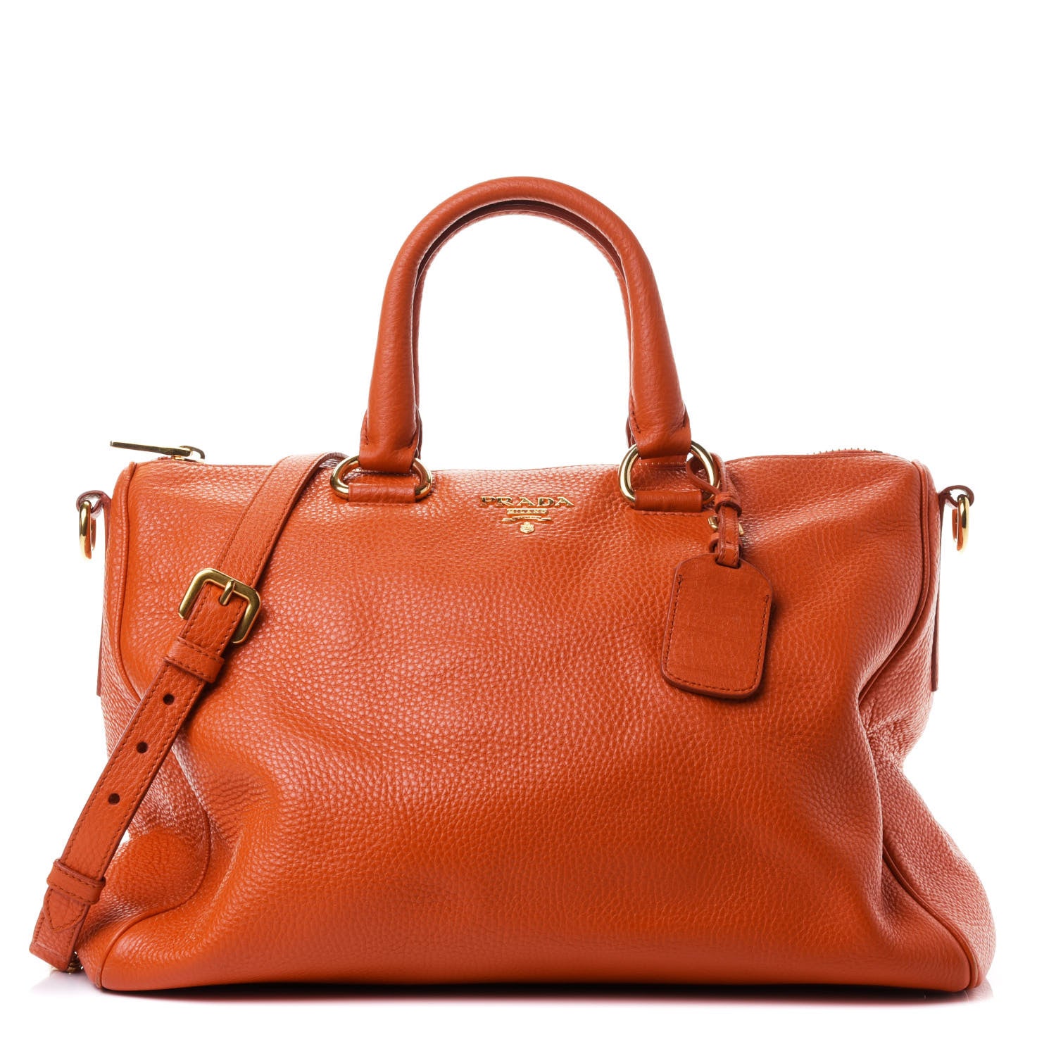 Prada Vitello Daino Satchel Papaya 1 of 9