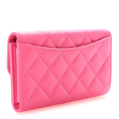 Chanel Caviar Quilted Medium Flap Wallet Pink 3 of 9
