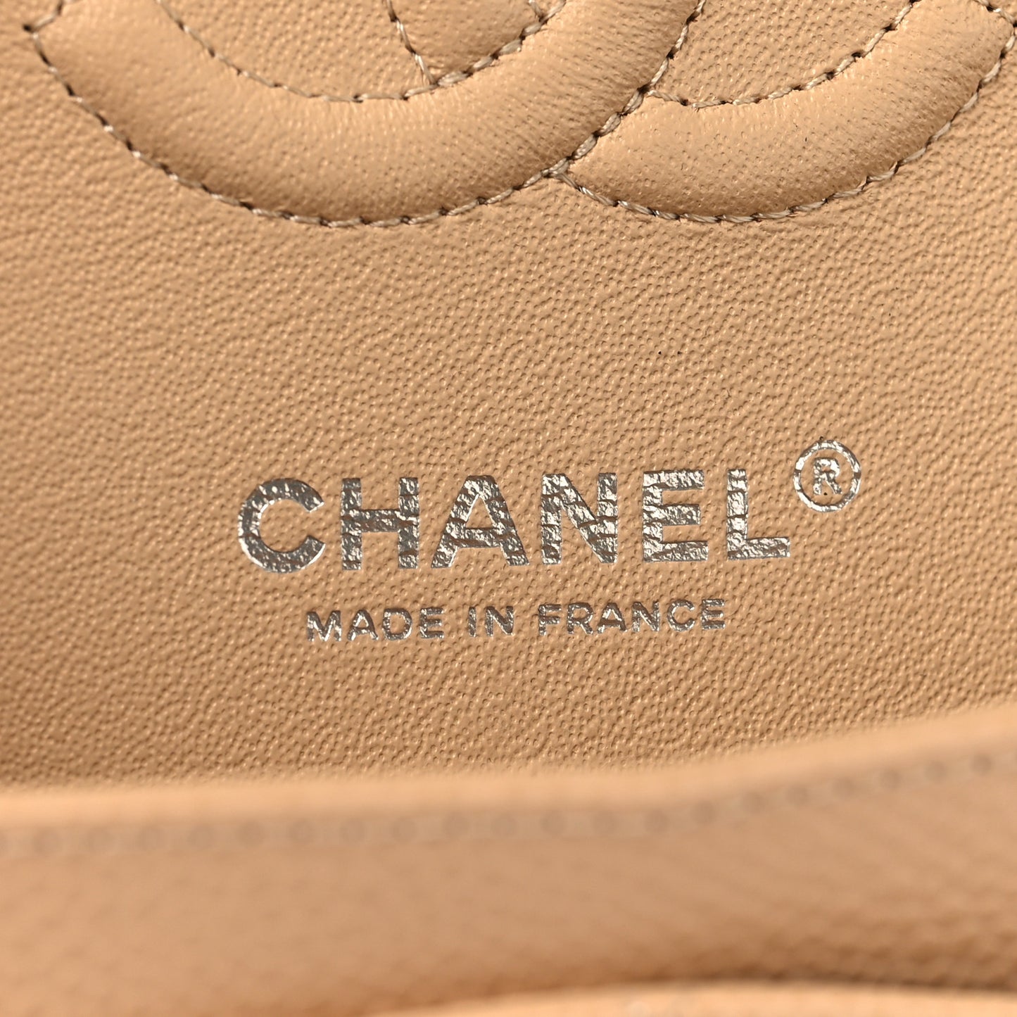 Caviar Quilted Small Double Flap Beige