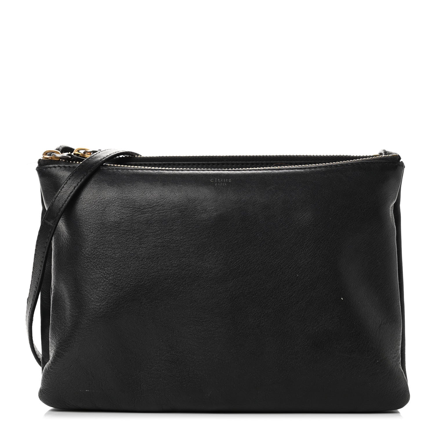 Celine Lambskin Large Trio Crossbody Bag Black 1 of 7