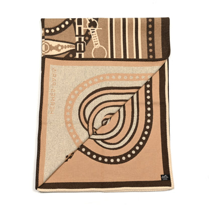 Hermes Wool Cashmere Grand Tralala Blanket Etoupe 2 of 3