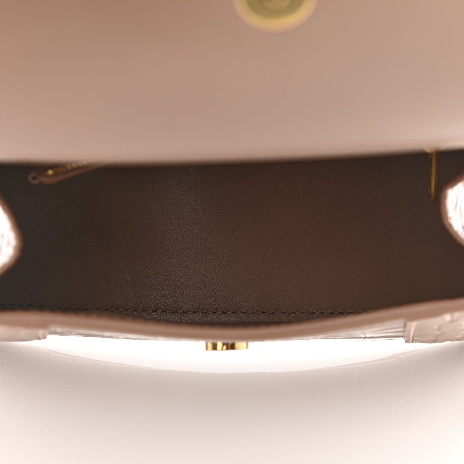 Balenciaga Shiny Calfskin Crocodile Embossed Small Hourglass Top Handle Bag Nude Beige 5 of 10