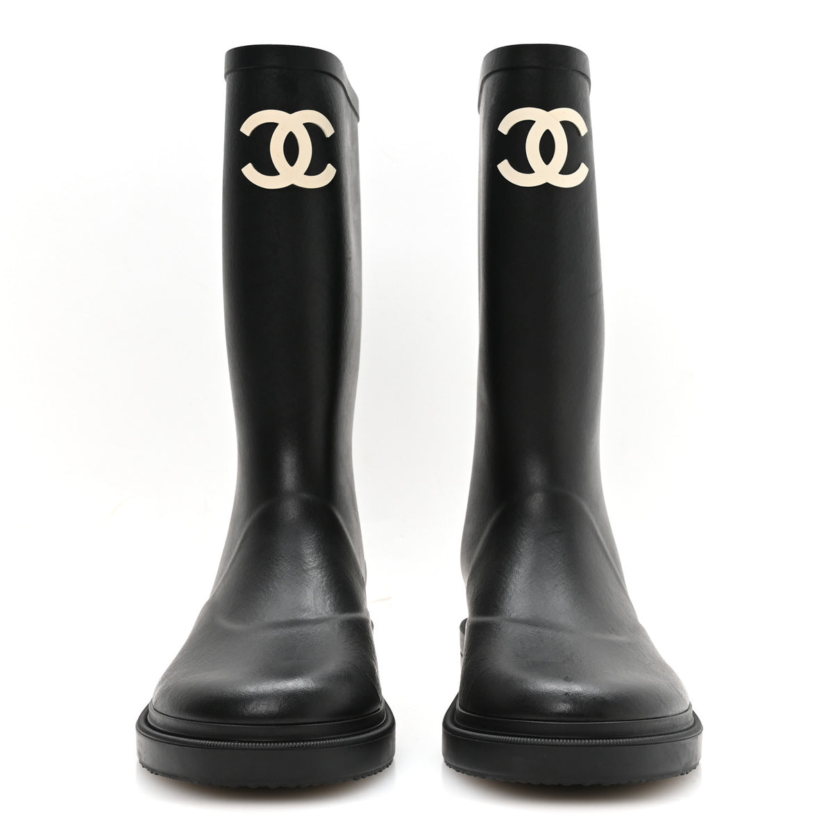 Chanel Caoutchouk CC High Boots 39 Black 3 of 9