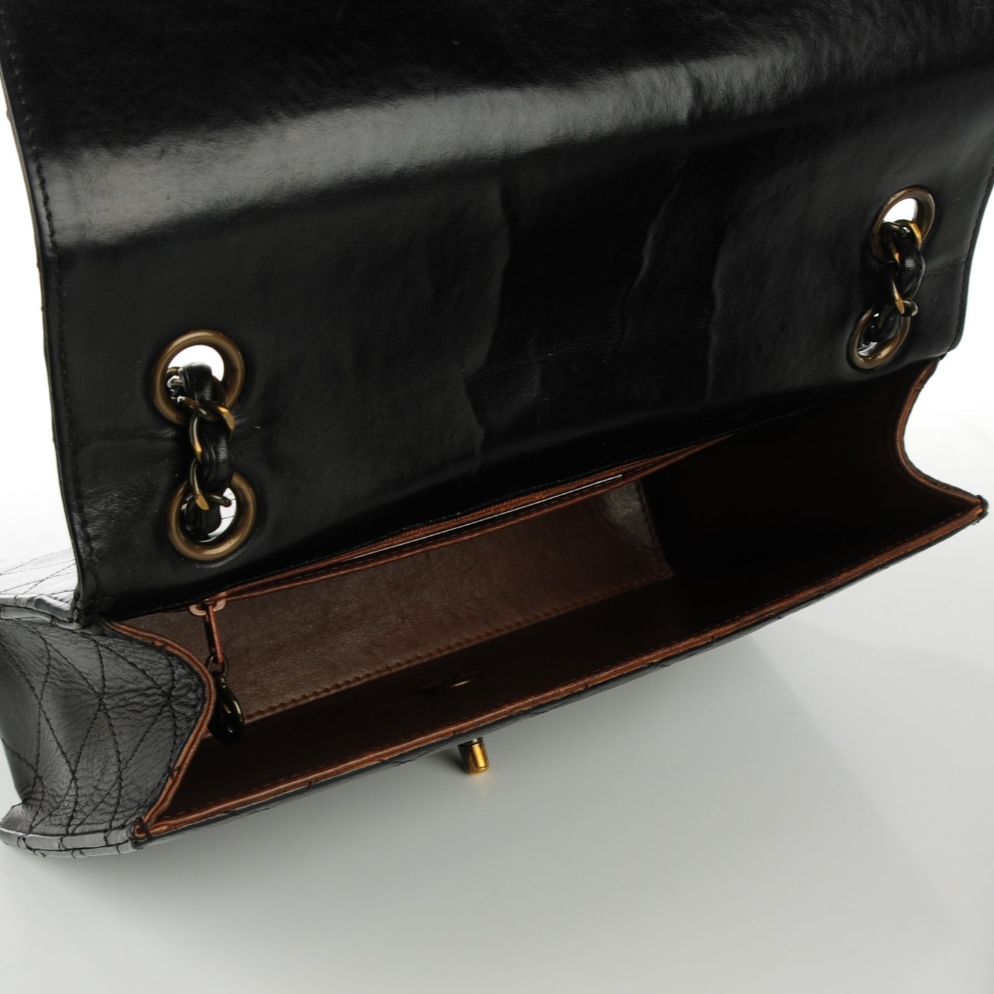 Lambskin Quilted Medium Single Flap Black