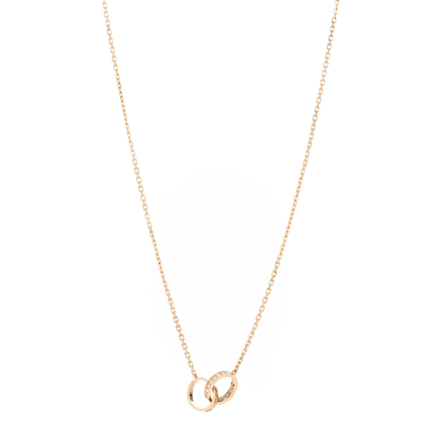 18K Yellow Gold Diamond Interlocking LOVE Necklace