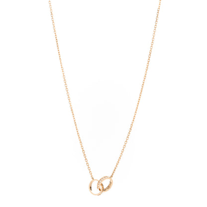 Cartier 18K Yellow Gold Diamond Interlocking LOVE Necklace 1 of 6