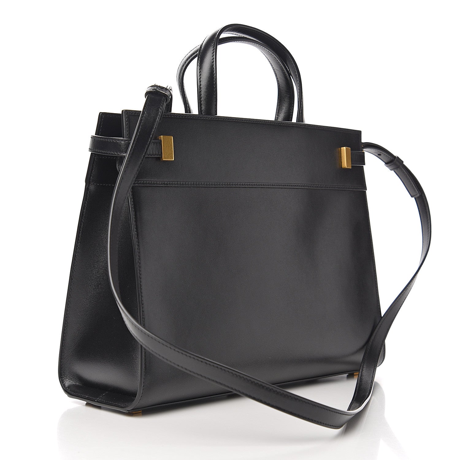 Saint Laurent Calfskin Small Manhattan Shopper Tote Black 2 of 9