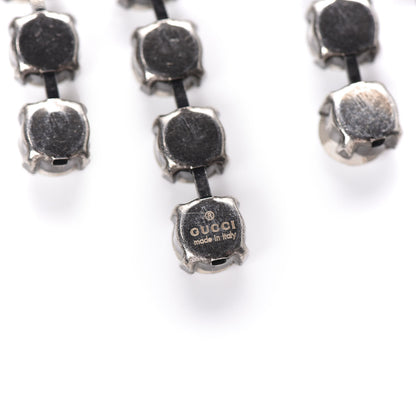 Gucci Crystal Embellished Necklace Pink Aged Silver 4 of 5