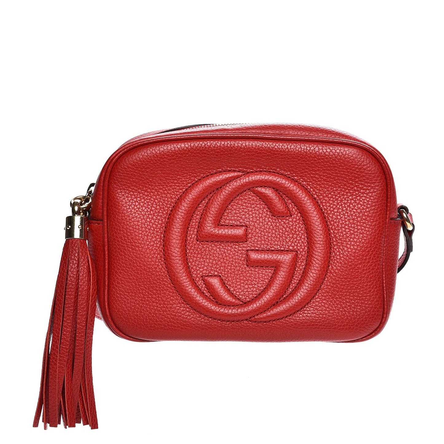 Pebbled Calfskin Small Soho Disco Bag Tabasco Red