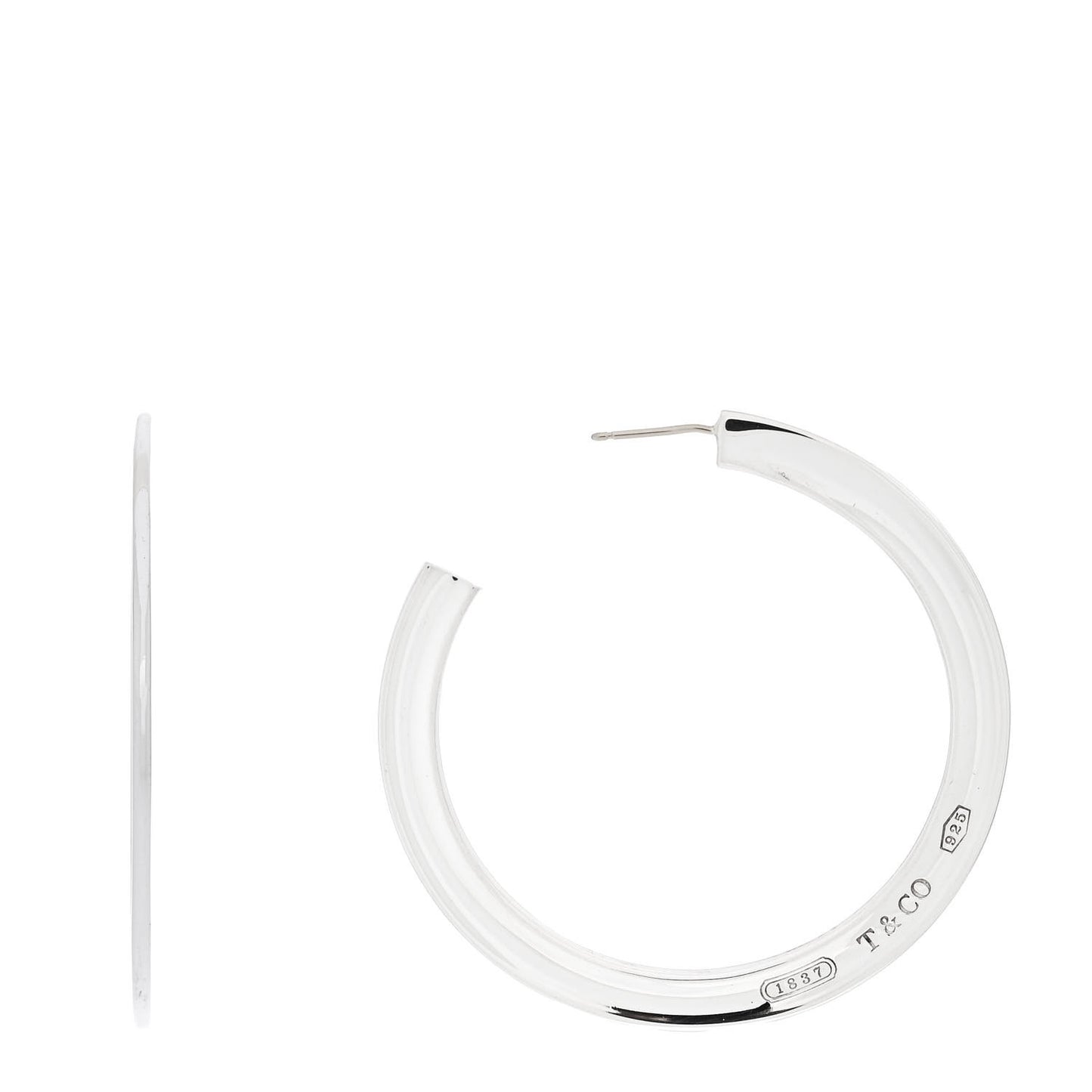 Sterling Silver Extra Large 1837 Flat Hoop Earrings