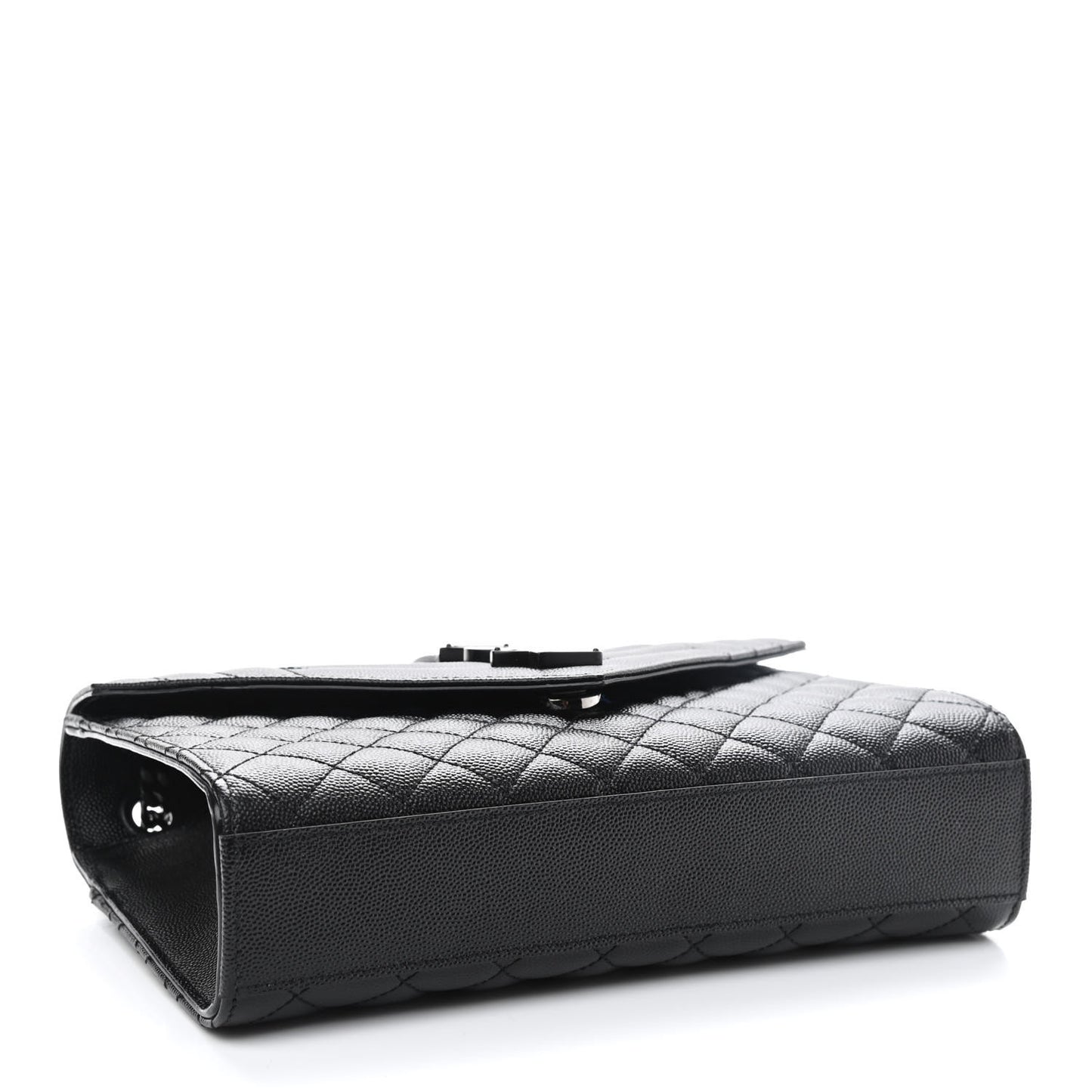 Grain De Poudre Textured Mixed Matelasse Triquilt Medium Monogram Satchel Black