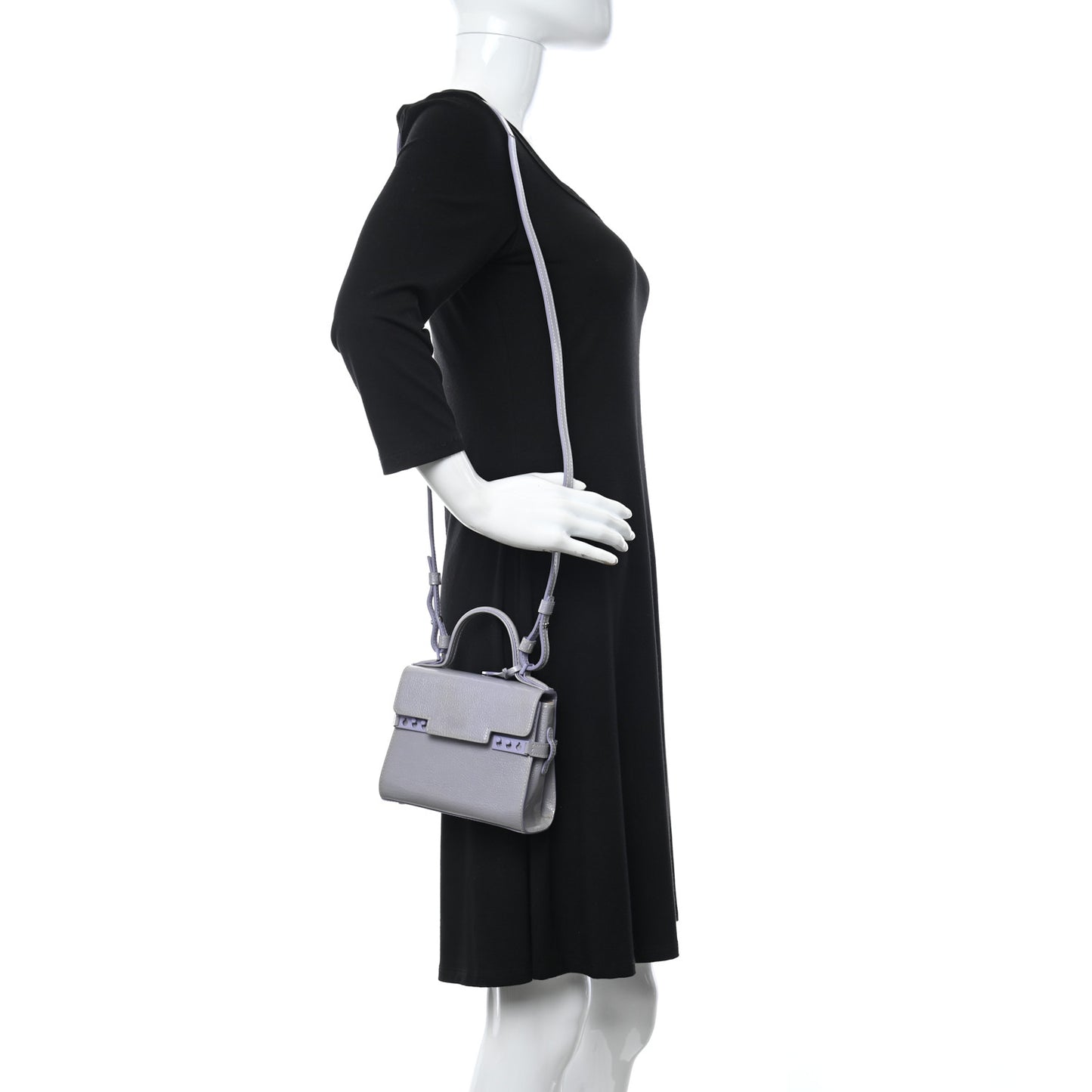 Patent Calfskin Micro Tempete Satchel Lilas