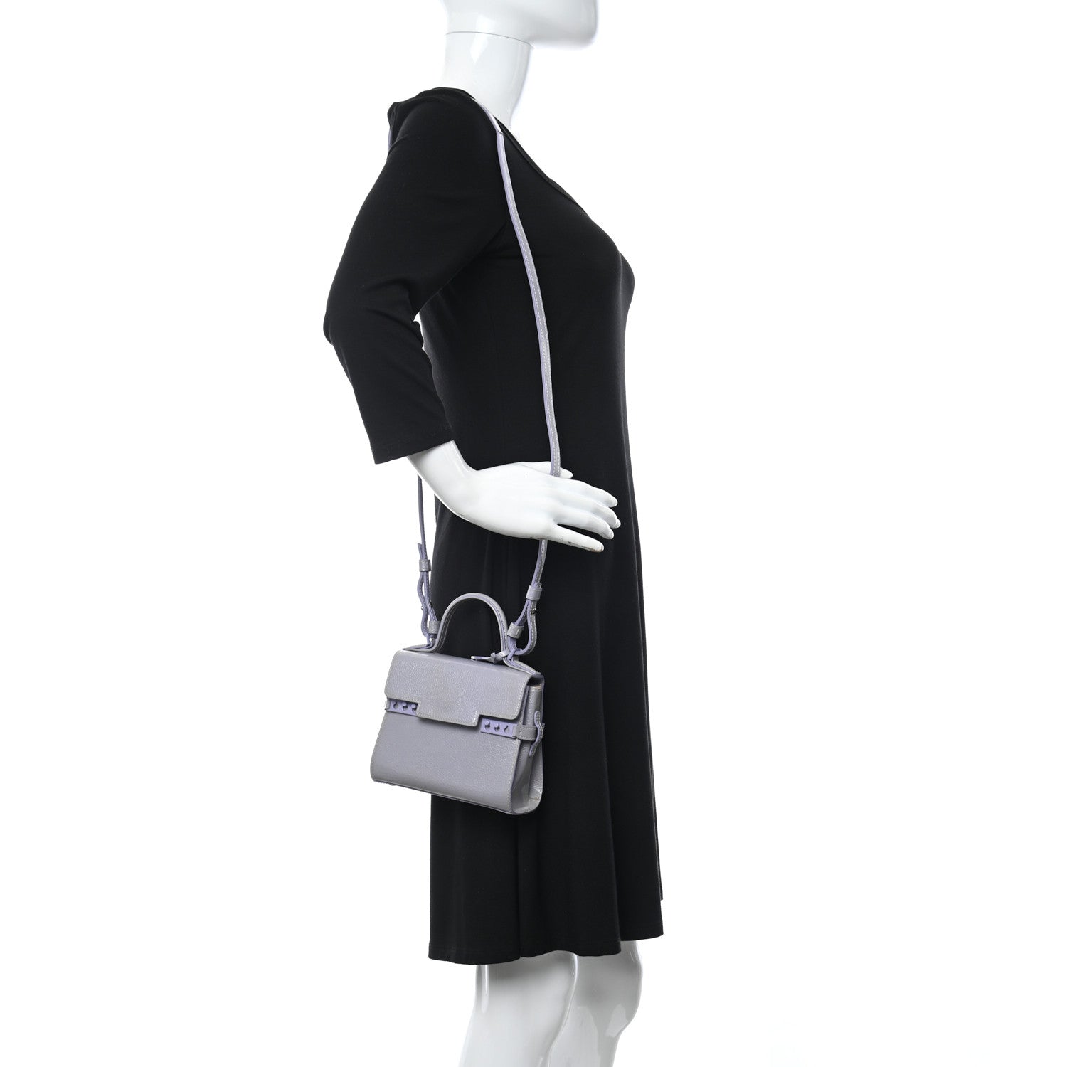 Delvaux Patent Calfskin Micro Tempete Satchel Lilas 2 of 14