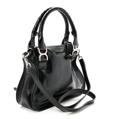 Chloe Shiny Grained Calfskin Small Marcie Bag Black 3 of 9