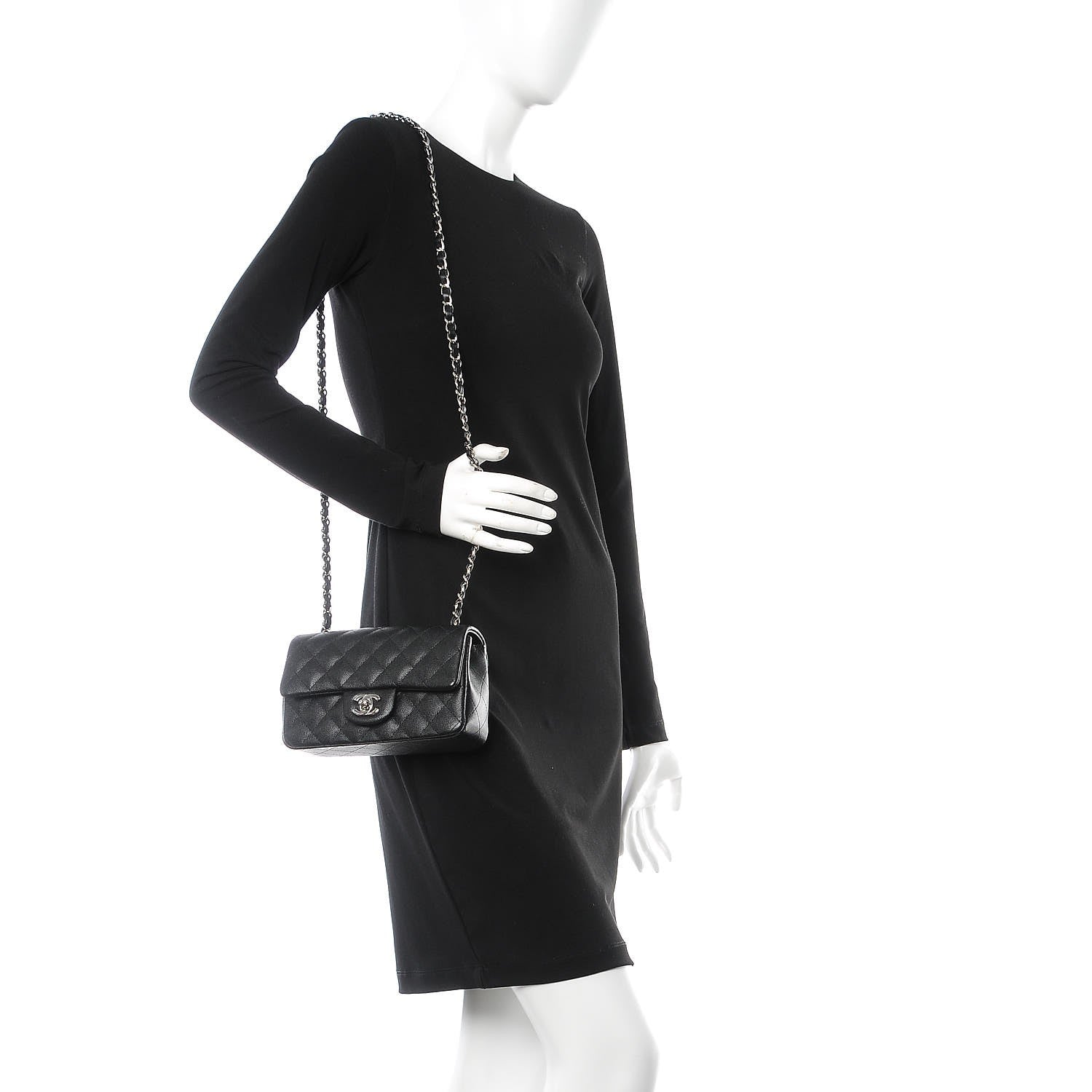 Chanel Caviar Quilted Mini Rectangular Flap Black 2 of 7