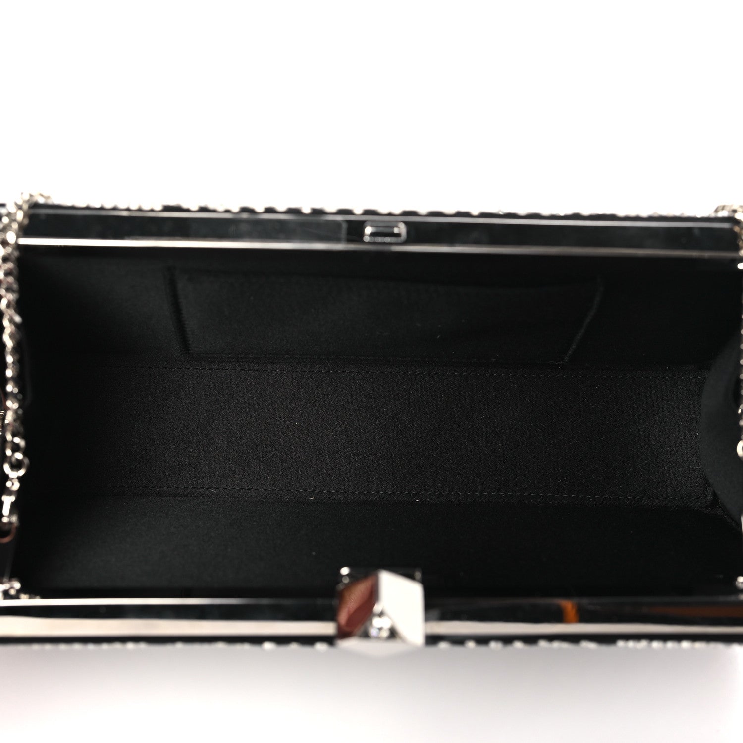 Jimmy Choo Satin Crystal Box Clutch Black 5 of 9