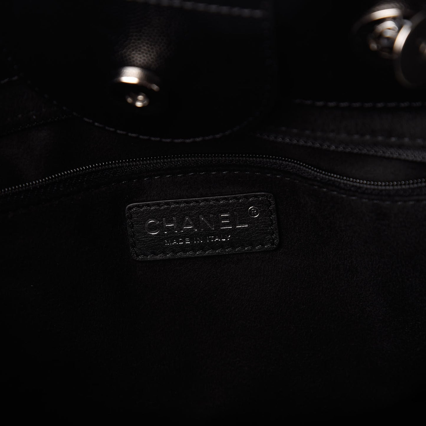 Caviar Small Studded Deauville Tote Black