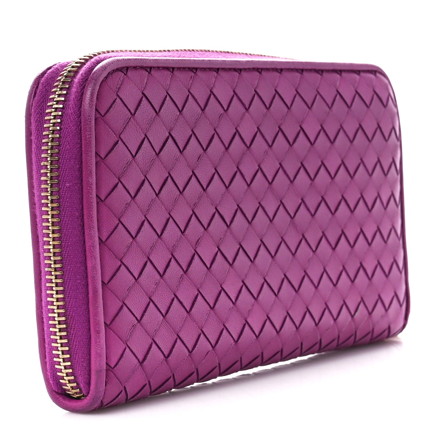 Bottega Veneta Nappa Intrecciato Zip Around Wallet Orchid 3 of 12