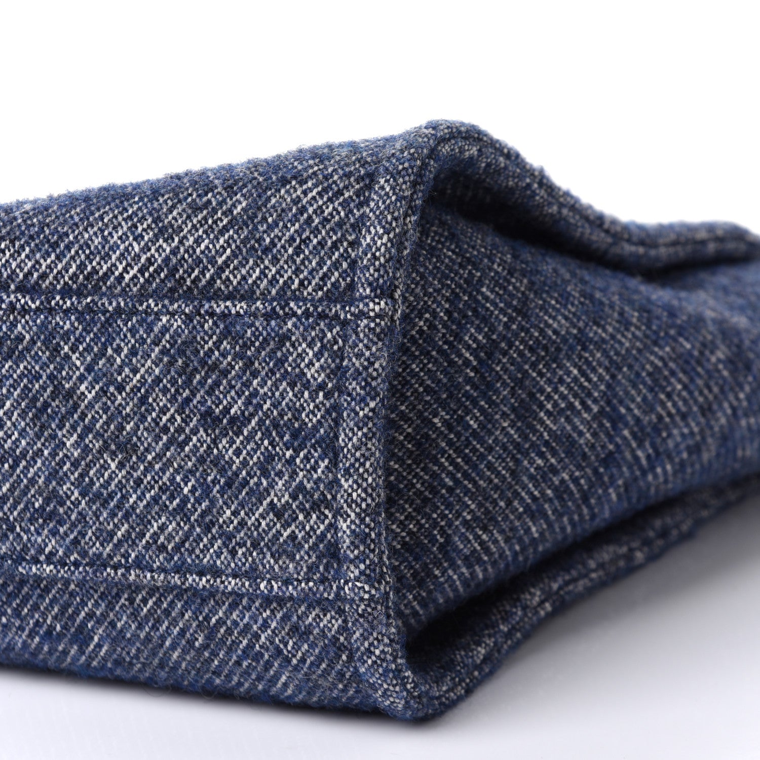 Chanel Mixed Fibers Calfskin Small Deauville Tote Blue 9 of 9