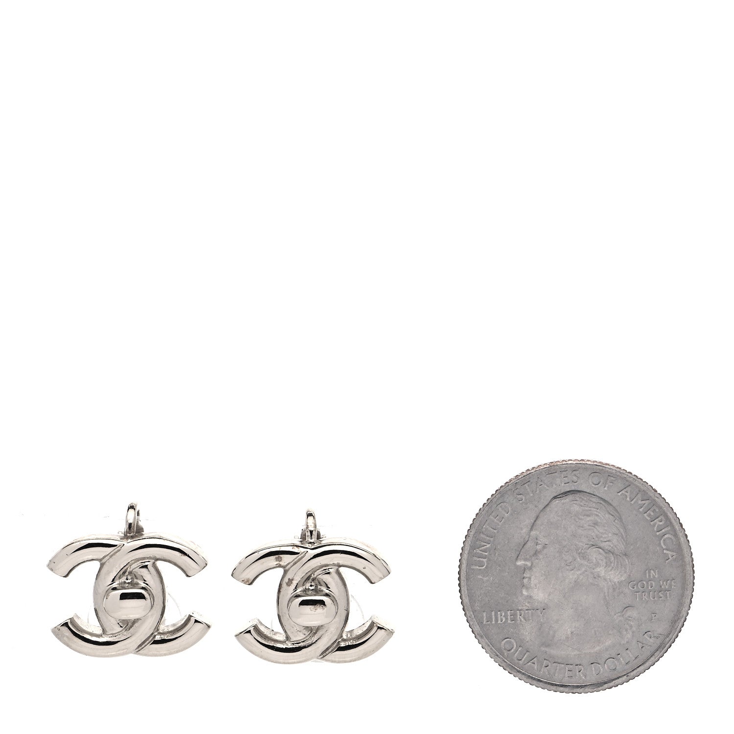 Chanel Metal CC Turnlock Clip On Earrings Gold 2 of 6