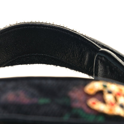 Chanel Denim Quilted Dad Sandals 37 Black Multicolor 9 of 10
