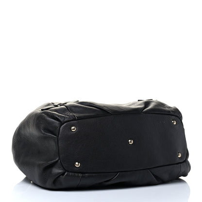 MCM Calfskin Ottomar Drawstring Shoulder Bag Black 3 of 4