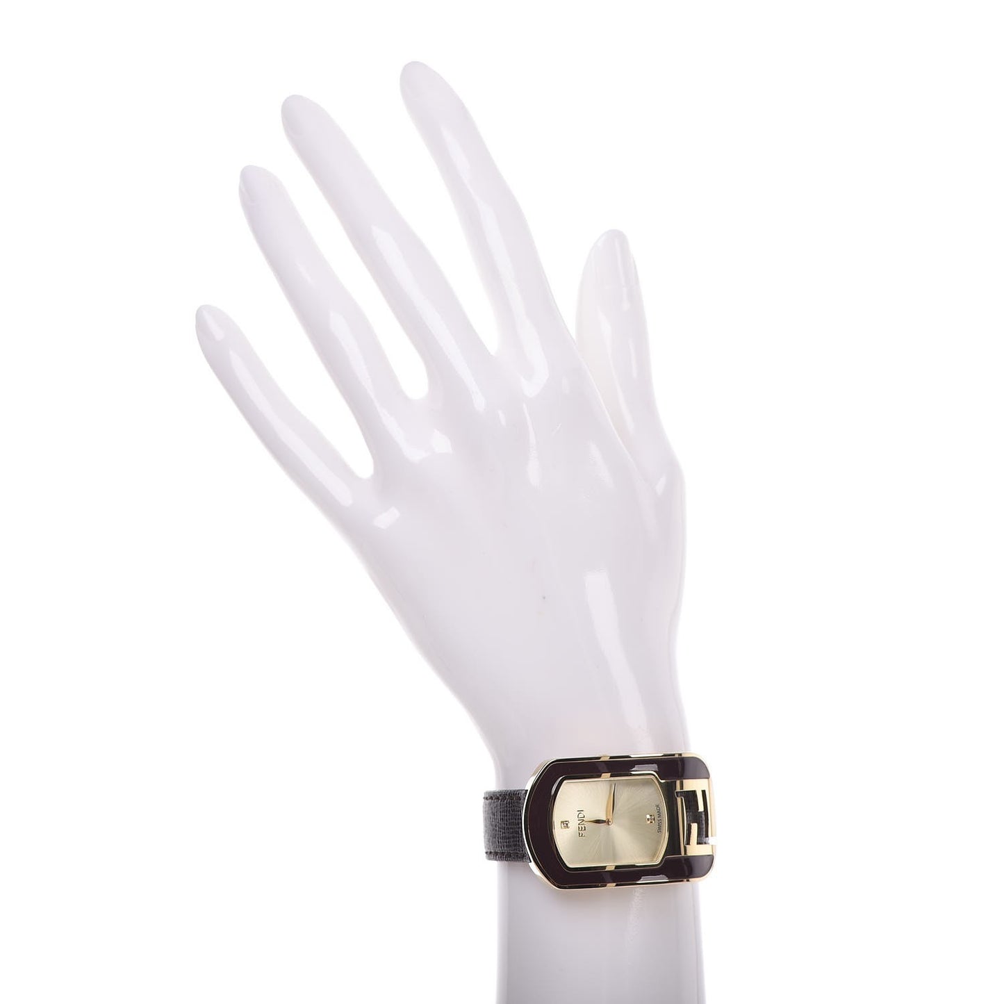 Stainless Steel Calfskin Diamond Enamel 29mm Chameleon Quartz Watch
