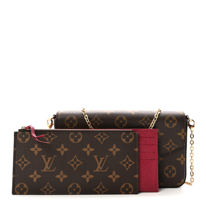 Louis Vuitton Monogram Pochette Felicie Chain Wallet Fuchsia 3 of 10