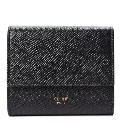 Celine Grained Calfskin Small Multifunction Folded Wallet Black 1 of 9