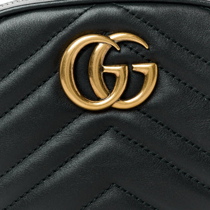 Gucci Calfskin Matelasse GG Marmont Belt Bag 85 34 Black 9 of 12