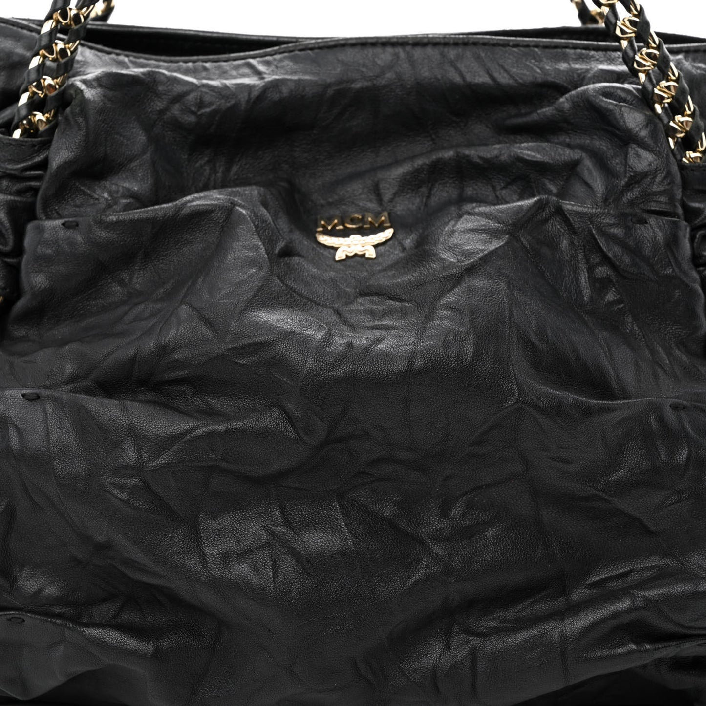 Calfskin Chain Hobo Black