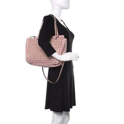 Valentino Garavani Vitello Medium Rockstud All Over Tote Pink 3 of 11