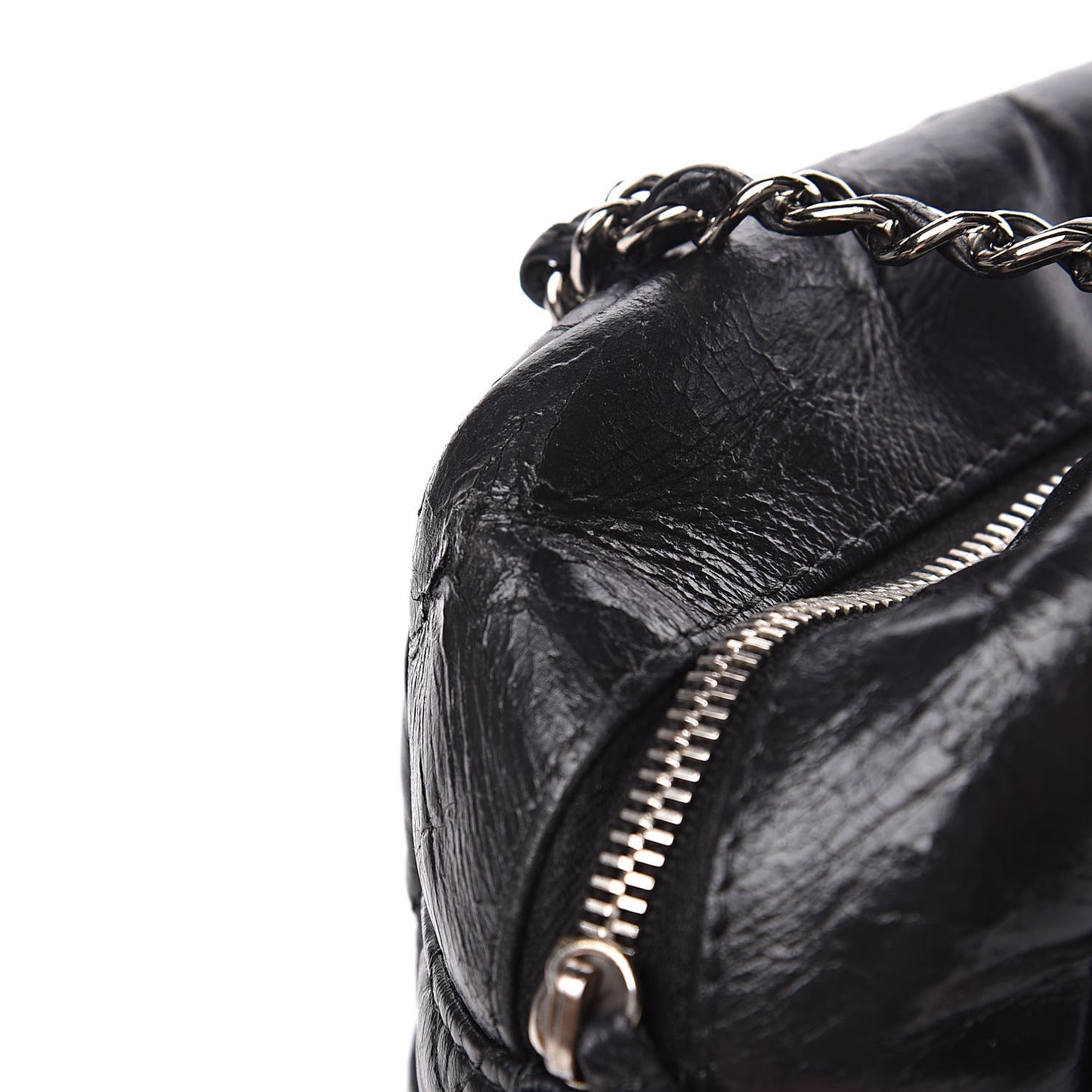 Lambskin Quilted Large Camera Case Black