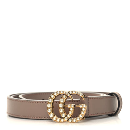Gucci Calfskin Pearl Double G 20mm Belt 90 36 Porcelain Rose 1 of 5