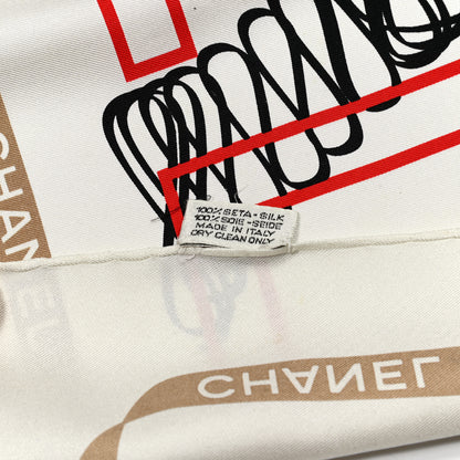 Chanel Silk CC Square Scarf Ivory 2 of 4