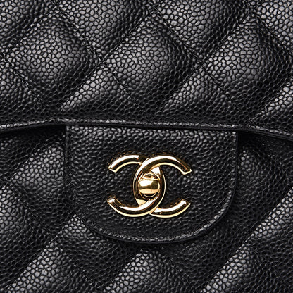 Chanel Caviar Quilted Jumbo Double Flap Black 7 of 9