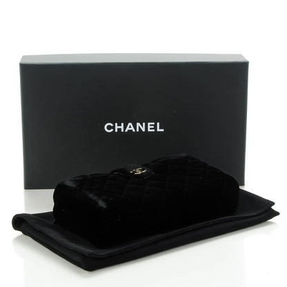 Chanel Velvet Quilted Mini Phone Holder Clutch Black 4 of 8
