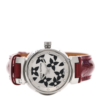 Louis Vuitton Stainless Steel Vernis Diamond Mother of Pearl 28mm Tambour Lovely Quartz Watch 2 of 5