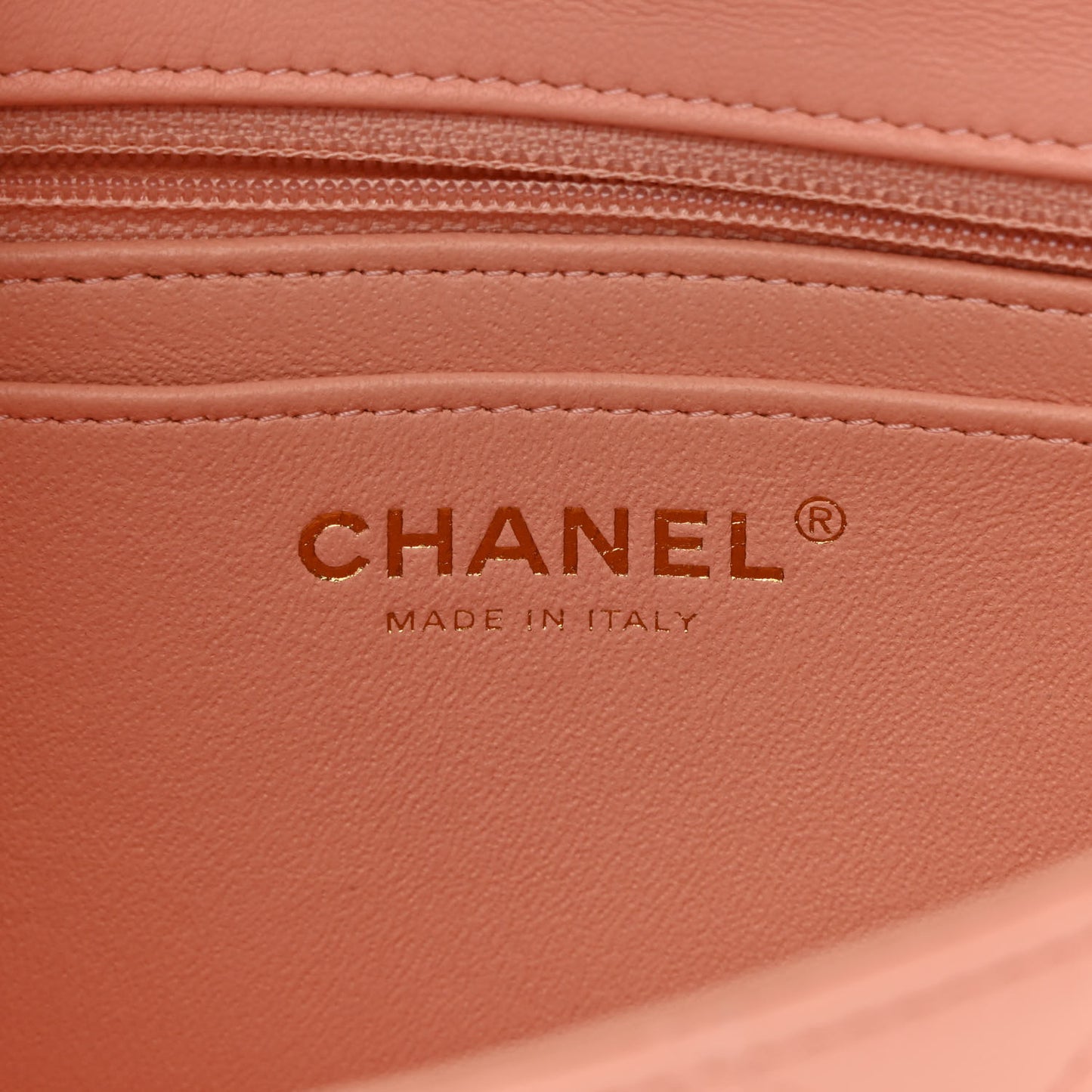 Lambskin Quilted Mini Rectangular Flap Light Pink