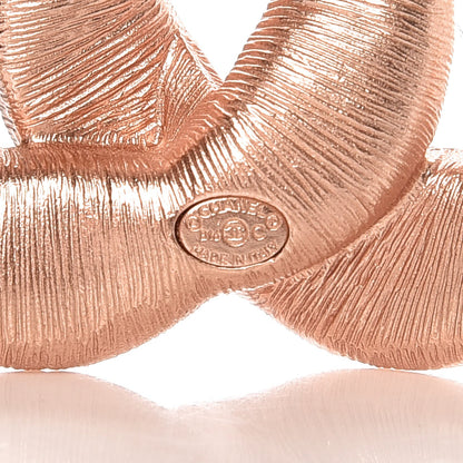 Chanel Crystal Twisted CC Brooch Rose Gold 4 of 4