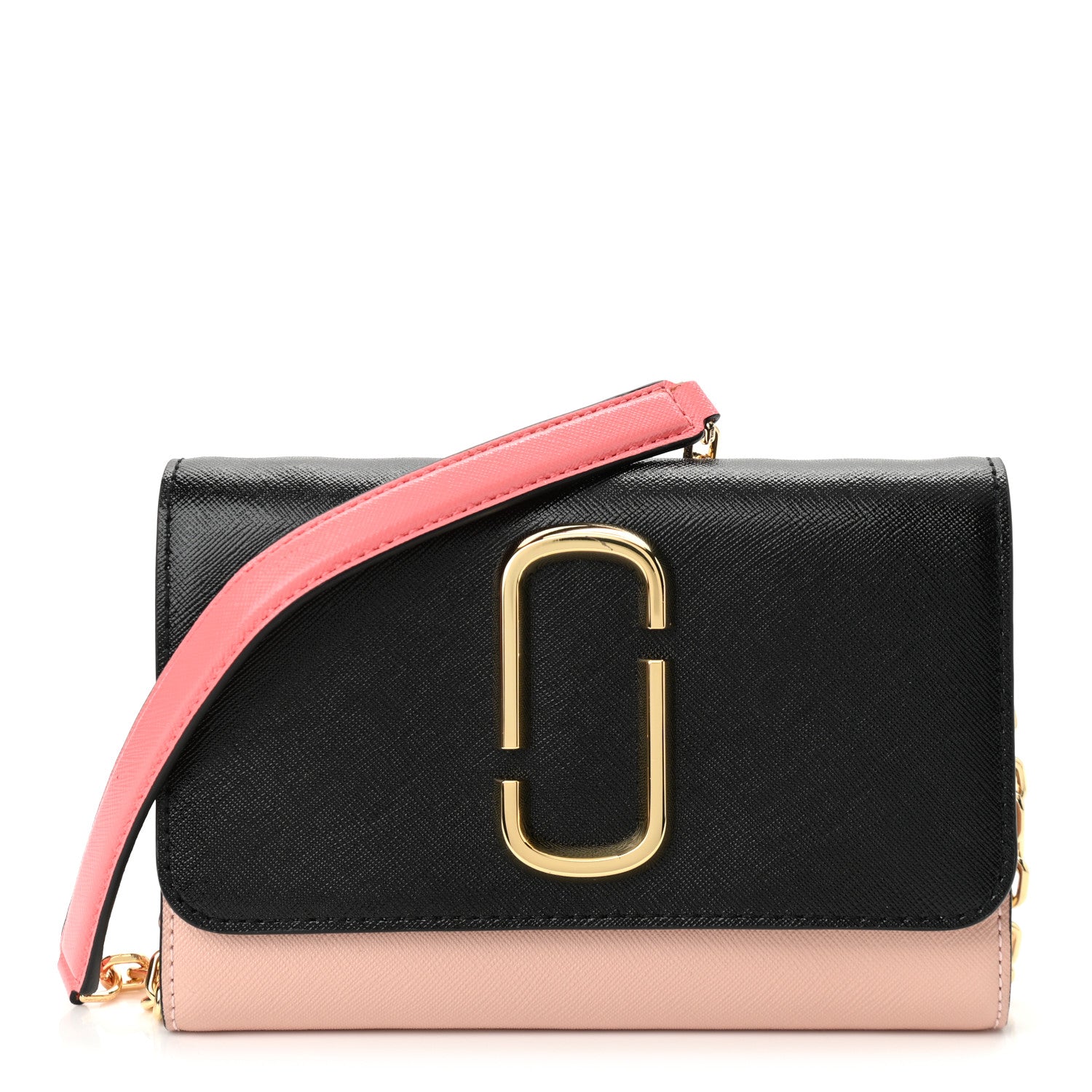 Marc Jacobs Saffino Snapshot Wallet on Chain Black Rose 1 of 9
