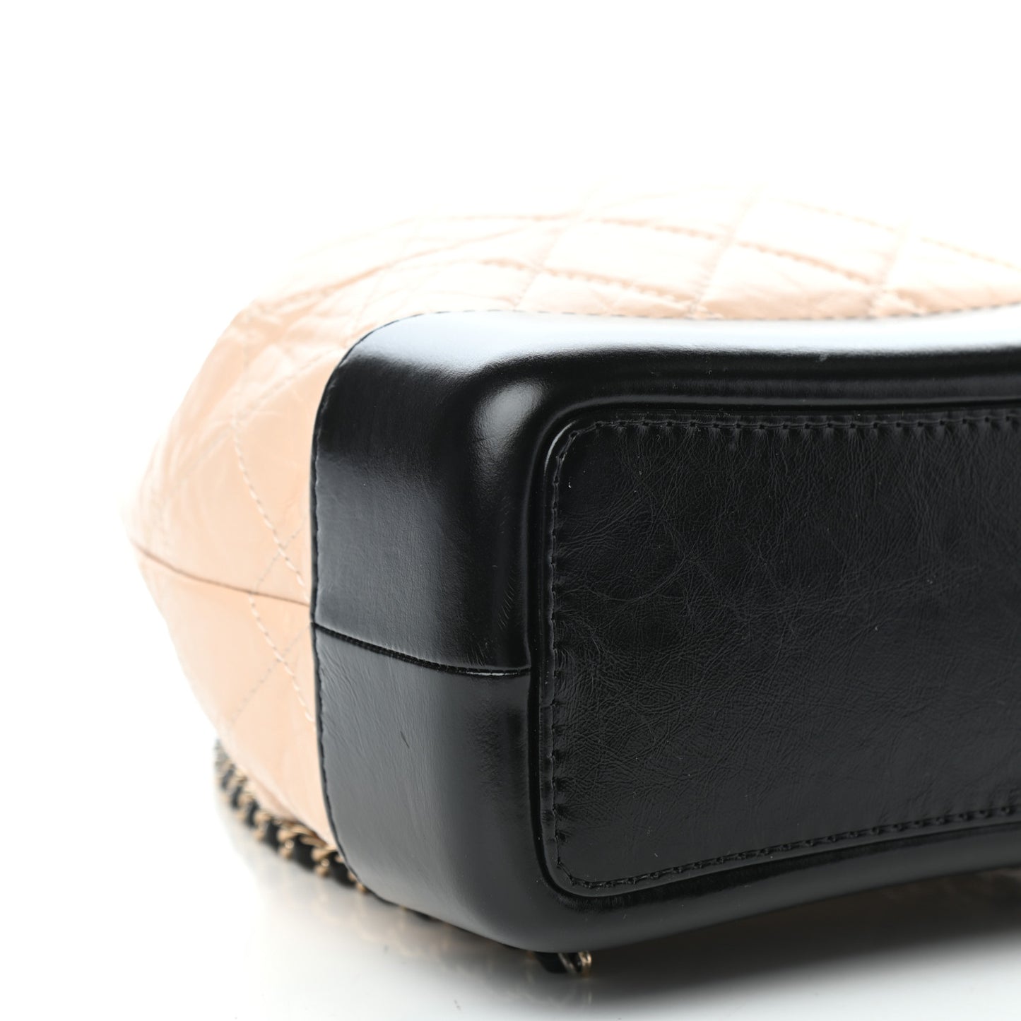Aged Calfskin Quilted Small Gabrielle Backpack Beige Black