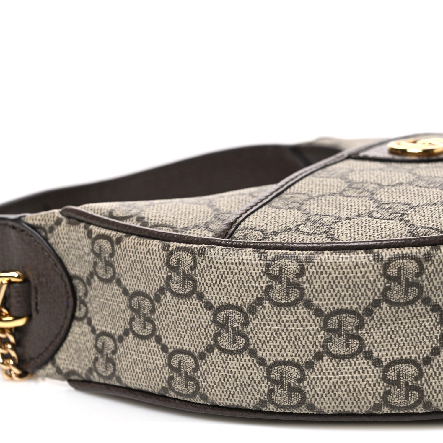 Gucci GG Supreme Monogram Textured Dollar Calfskin Small Ophidia Shoulder Bag Beige Ebony New Acero 9 of 10