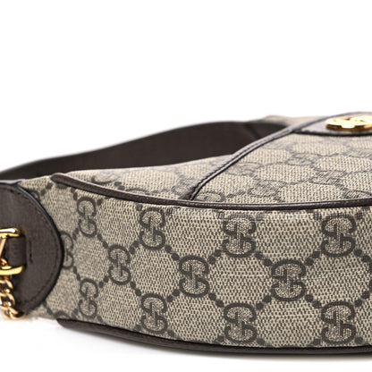Gucci GG Supreme Monogram Textured Dollar Calfskin Small Ophidia Shoulder Bag Beige Ebony New Acero 9 of 10