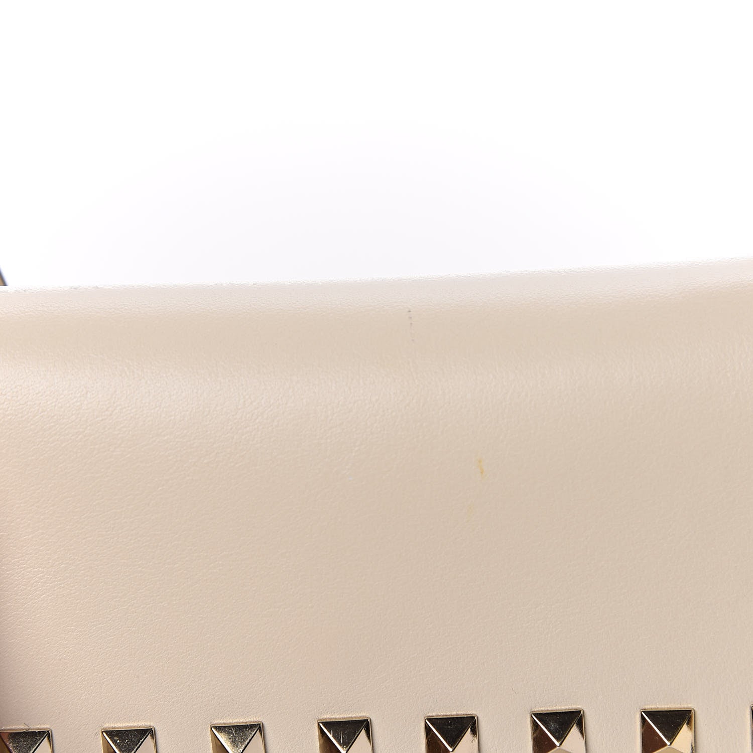 Valentino Garavani Vitello Mini Rockstud Flap Wallet on Chain Ivory 10 of 11