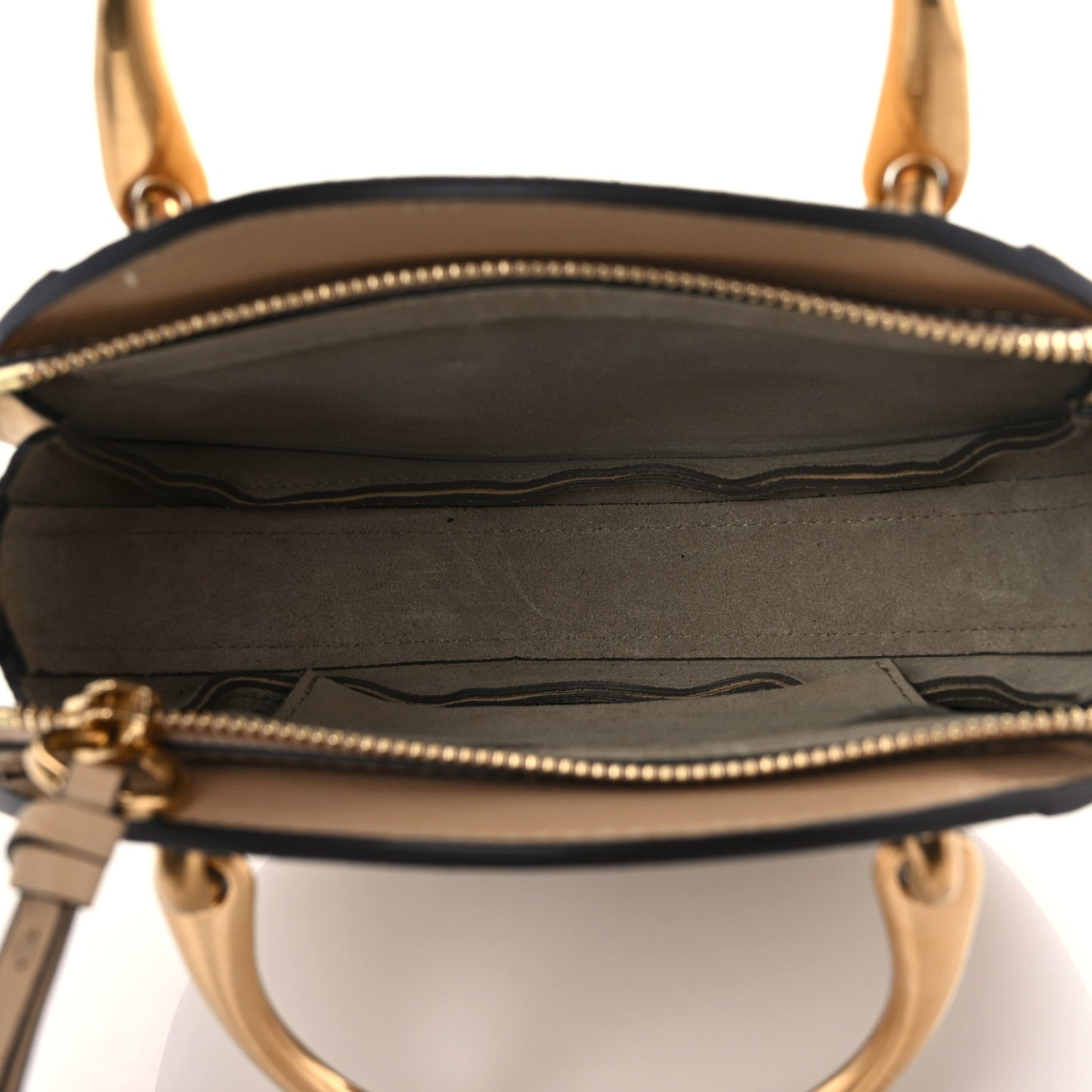Smooth Calfskin Suede Patchwork Studded Small Pixie Bag Pearl Beige