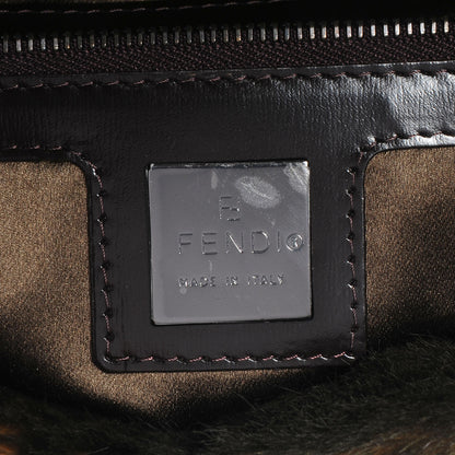 Fendi Rabbit Fur Tigers Eye Baguette Bag Moro 6 of 7