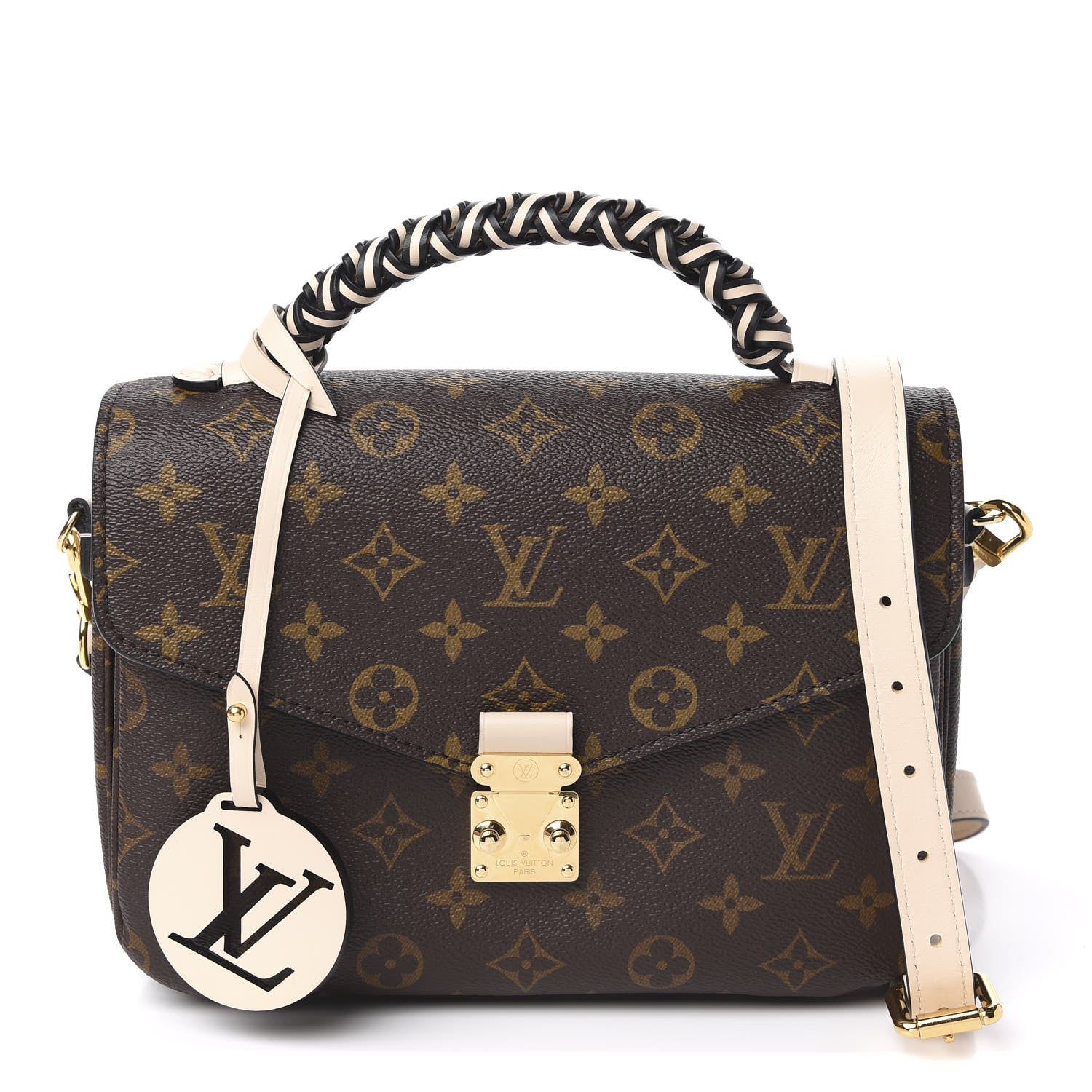 Louis Vuitton Monogram Braided Pochette Metis Creme Beige 1 of 10