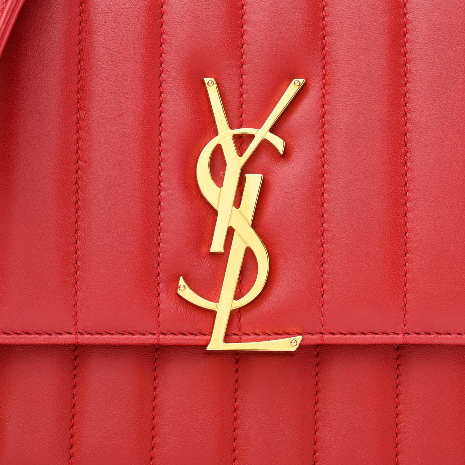 Saint Laurent Lambskin Matelasse Monogram Medium Vicky Chain Bag Rouge Eros 8 of 11